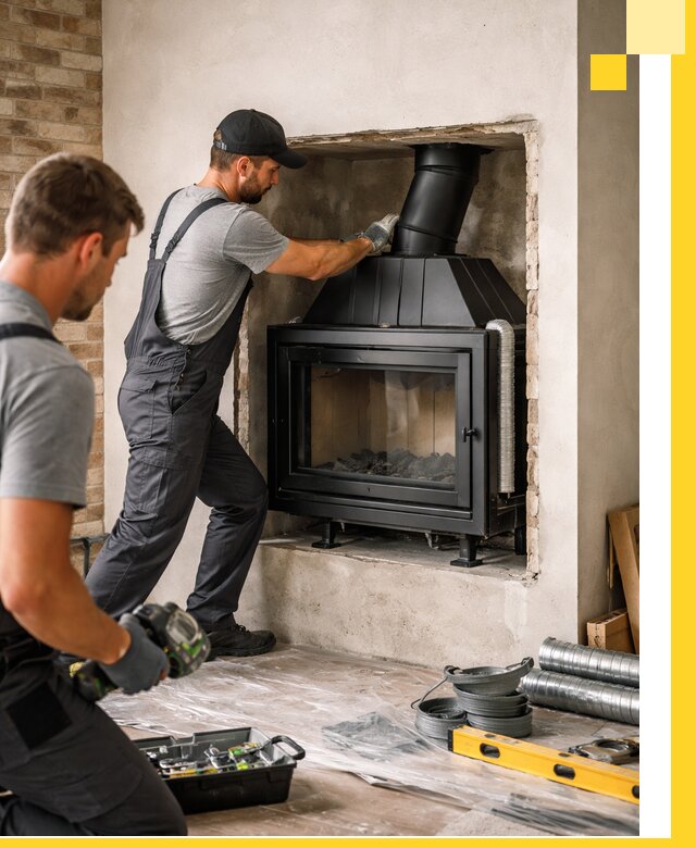 Установка каминных топок в Нефтекамске: монтаж, подключение