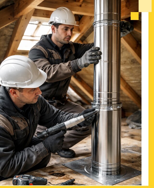 Монтаж дымоходов для каминов в Нефтекамске с гарантией качества