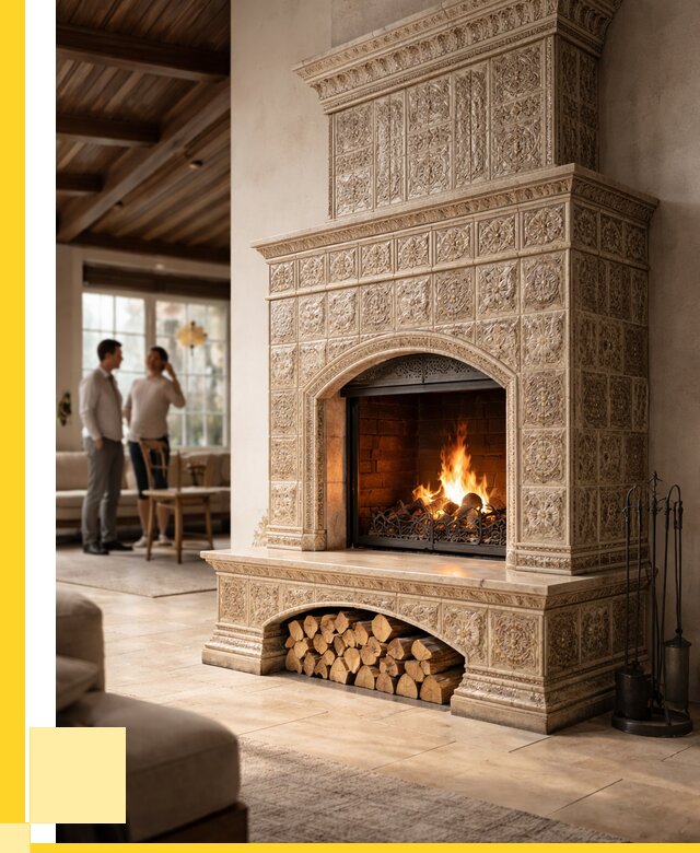 Купить изразцовый камин в Нефтекамске от 256700 р. | ЭриданНтк