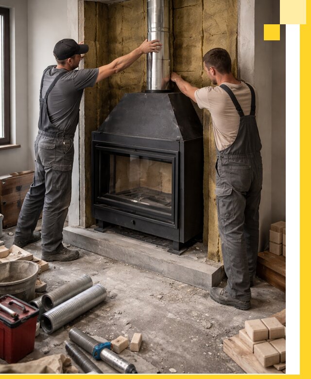 Изготовление и монтаж закрытых каминов в Нефтекамске под ключ