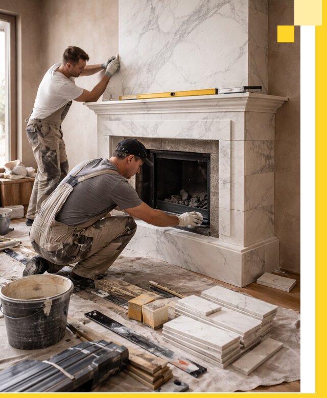 Отделка каминов в Нефтекамске качественные облицовочные работы