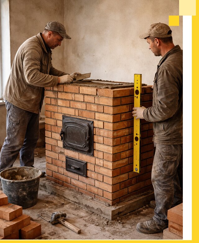 Отопительные печи под ключ в Нефтекамске, установка и сборка