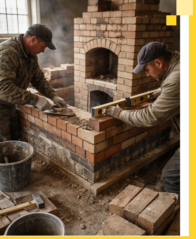 Изготовление и монтаж печей и каминов из кирпича в Нефтекамске