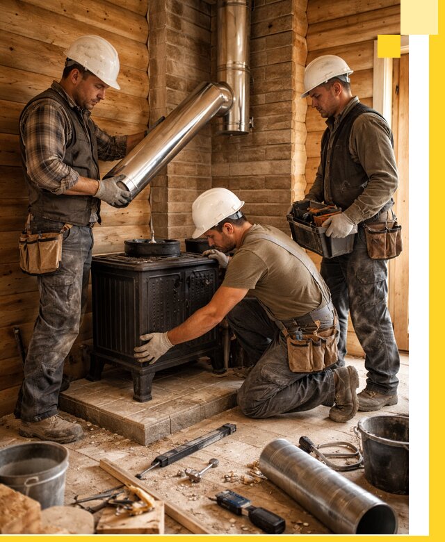 Профессиональный монтаж банных печей и дымоходов в Нефтекамске