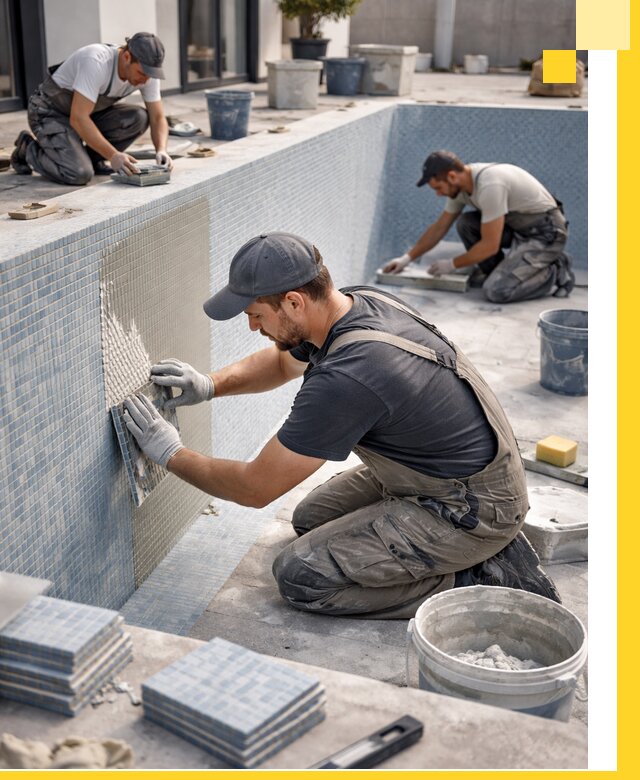 Облицовка бассейнов в Нефтекамске плитка мозаика гидроизоляция