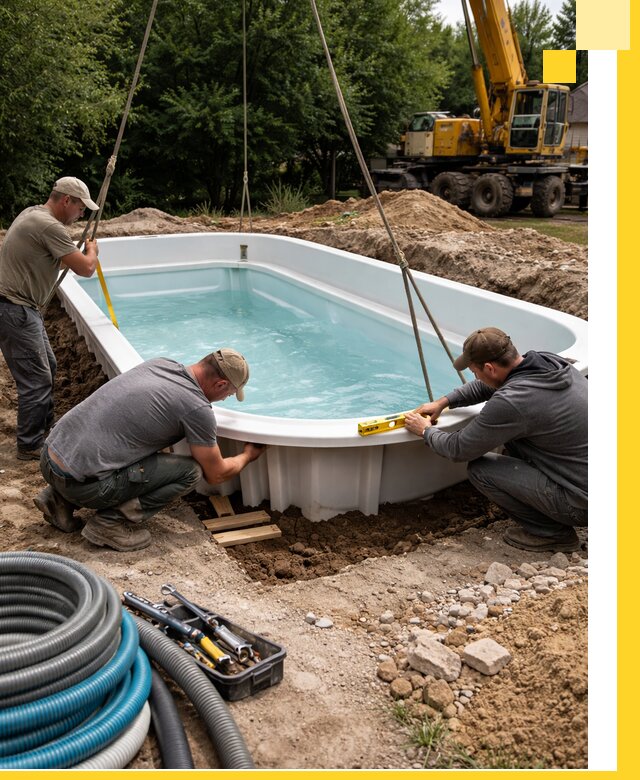 Установка и монтаж композитных бассейнов под ключ в Нефтекамске