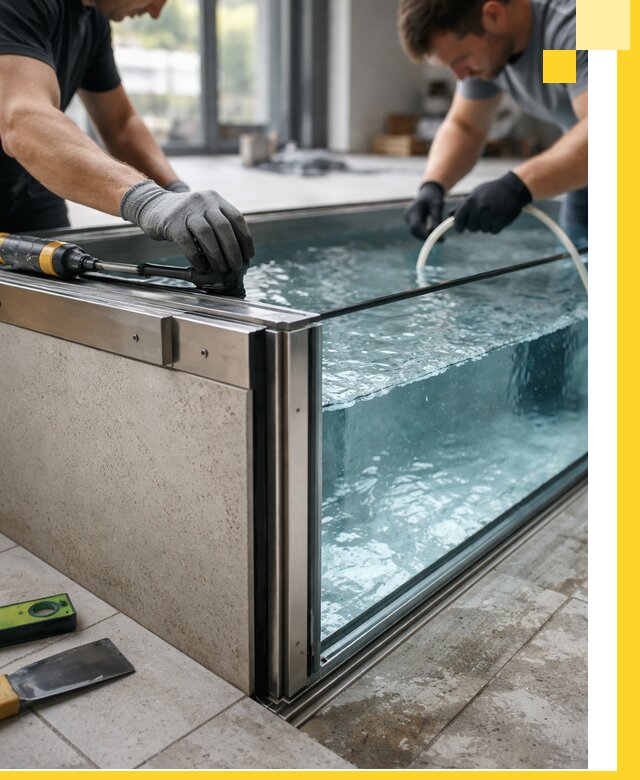 Проектирование и монтаж стеклянных бассейнов в Нефтекамске