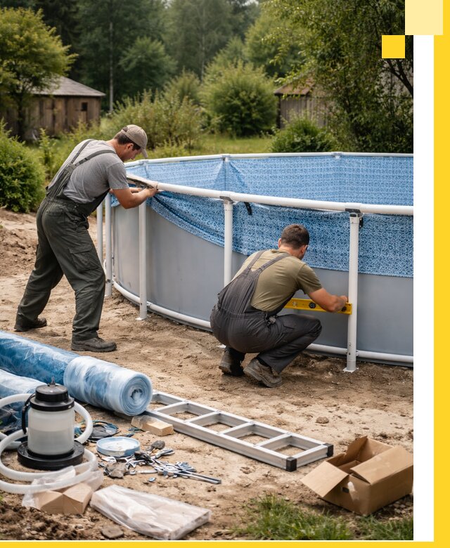 Установка и монтаж каркасных бассейнов в Нефтекамске под ключ