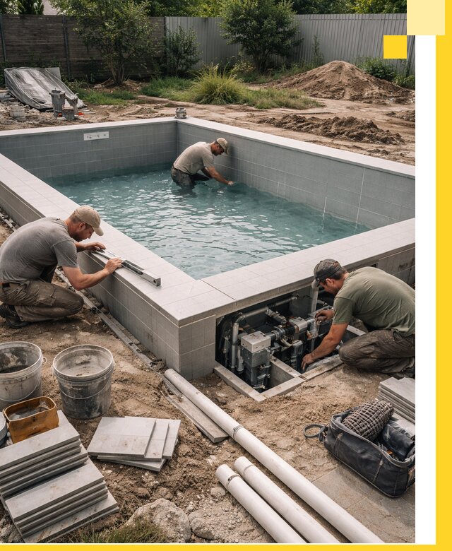 Строительство и монтаж бассейнов для дачи под ключ в Нефтекамске