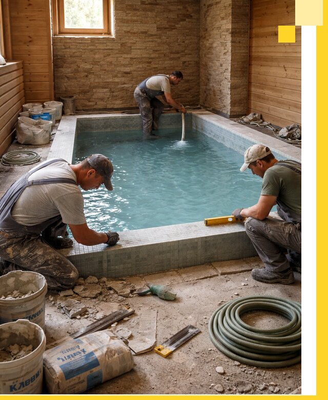 Проектирование и строительство бассейнов для бани в Нефтекамске