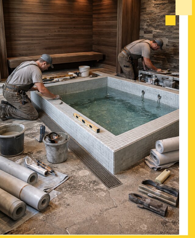 Установка и строительство бассейнов для сауны в Нефтекамске