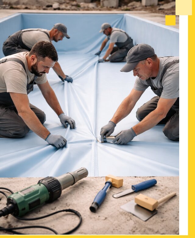 ПВХ пленка для бассейнов с монтажом и гарантией в Нефтекамске