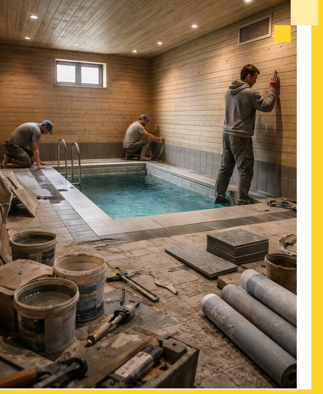 Строительство бани с бассейном и сауной под ключ в Нефтекамске