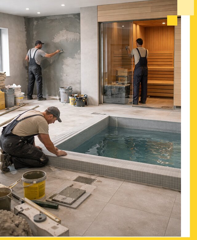 Проектирование и строительство сауны с бассейном в Нефтекамске