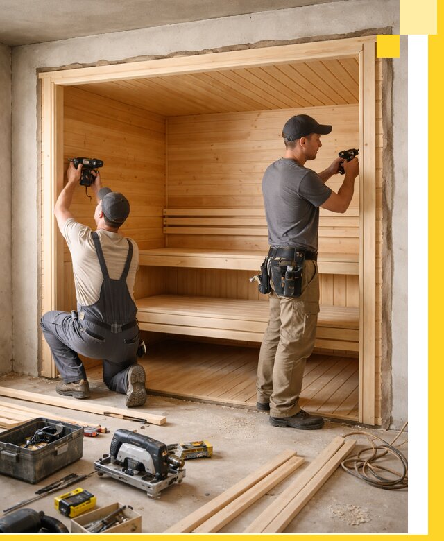 Монтаж саун под ключ в Нефтекамске — проектирование и установка