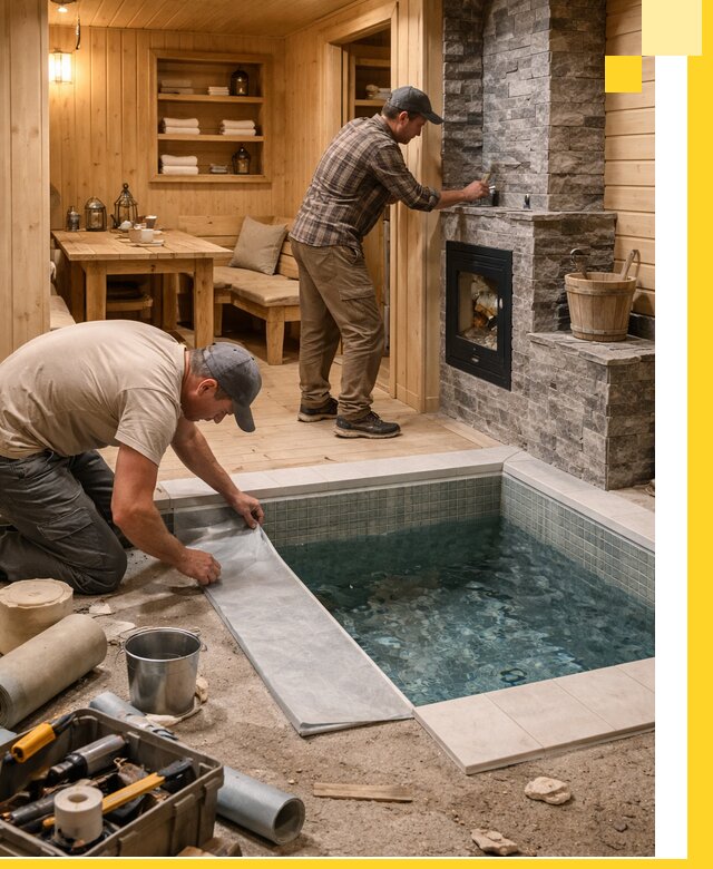 Строительство бань с комнатой отдыха под ключ в Нефтекамске