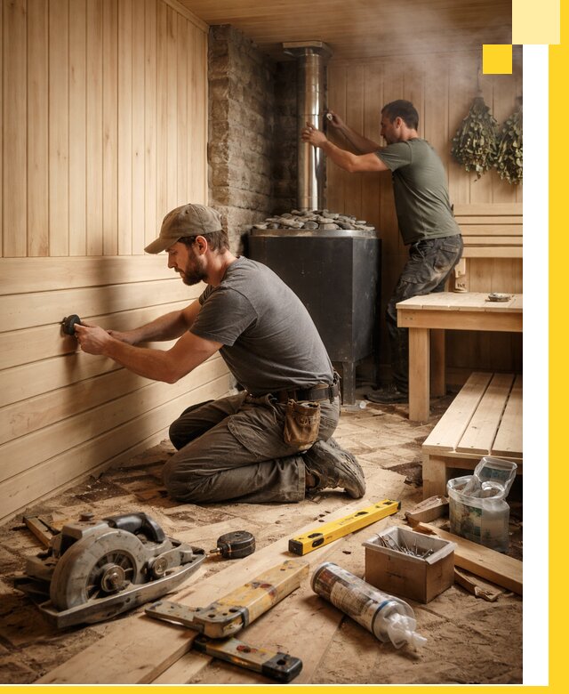 Полное строительство и оснащение парных под ключ в Нефтекамске