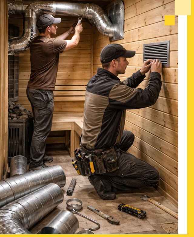 Проектирование и монтаж вентиляции бани в Нефтекамске под ключ