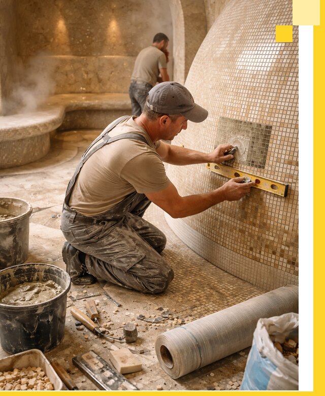 Хамам под ключ в Нефтекамске: проектирование, строительство, отделка