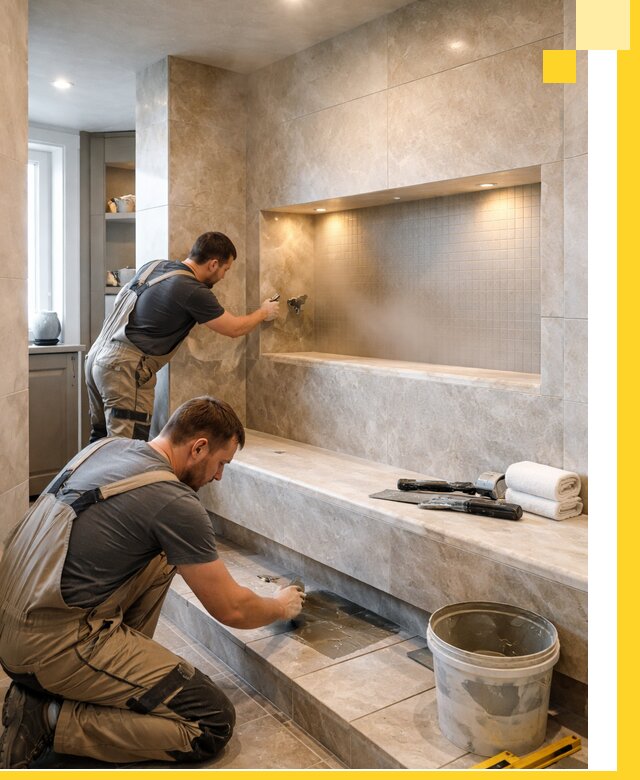 Профессиональное строительство хамама в квартире в Нефтекамске