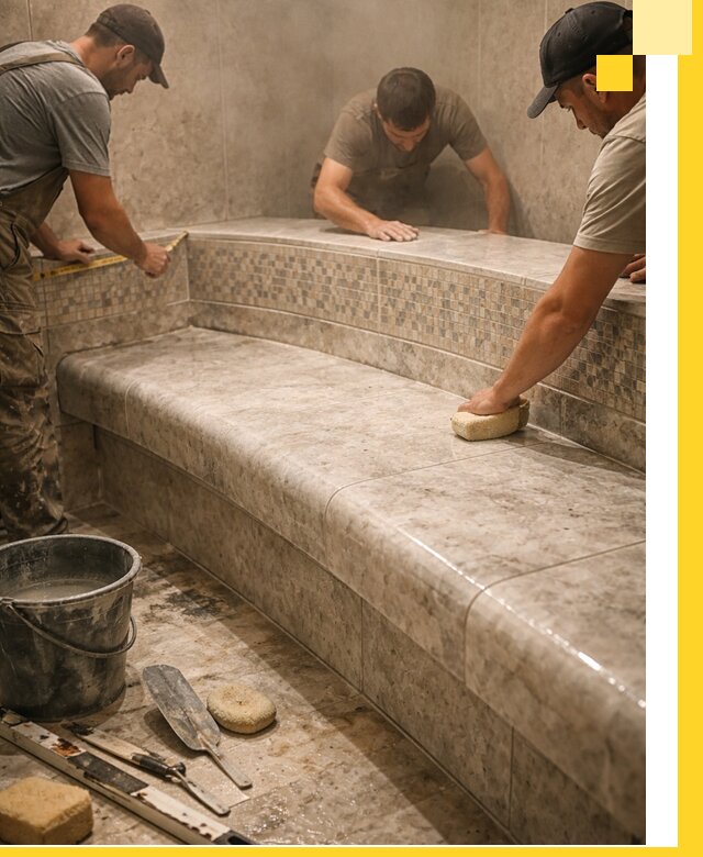 Изготовление и установка сидений для хамама в Нефтекамске